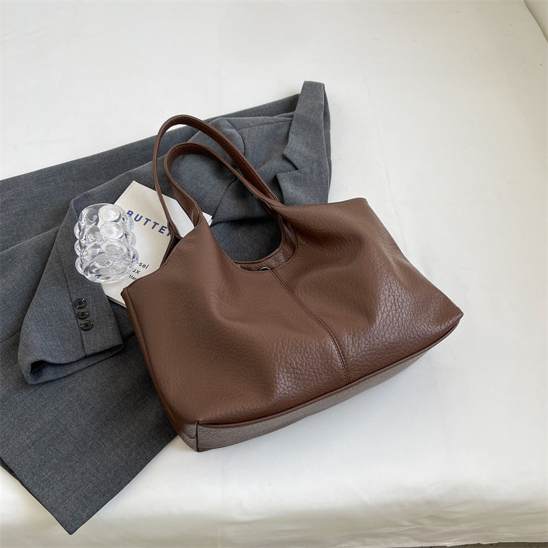 Women's Retro Commuter Fashion Niche Underarm High-grade Large Tote Bag