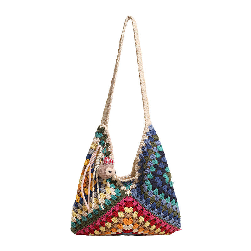 Women's Large Capacity Ethnic Style Hollow Seaside Tote Bag