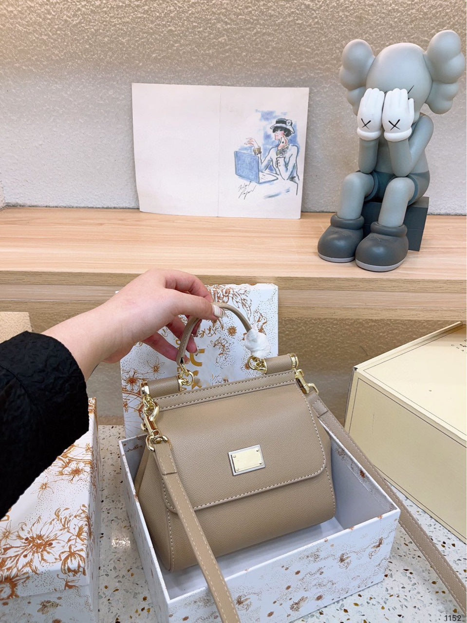 Women's Commuter Hand Palm Print Fashion Workplace Mini Women's Handbag