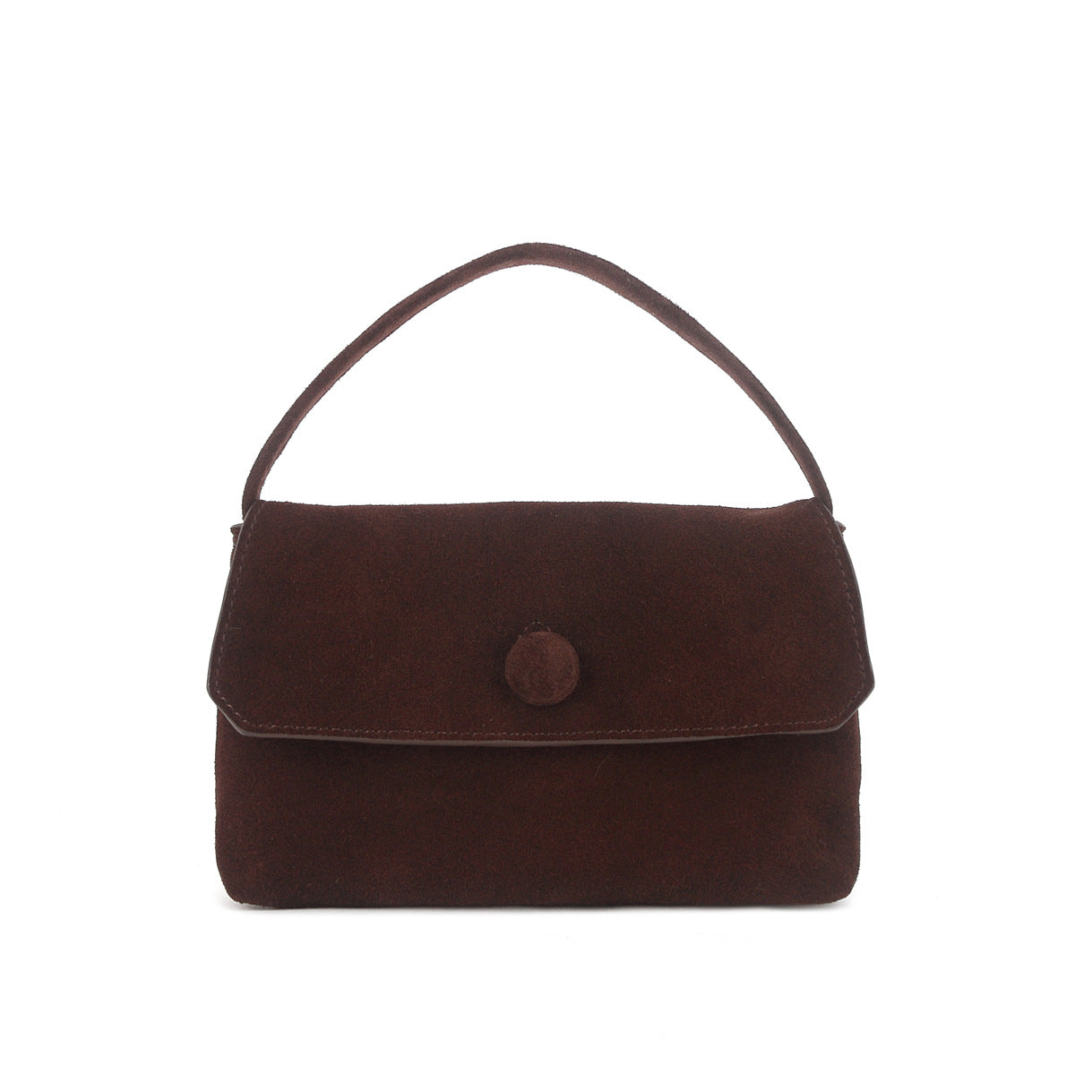 Sheepskin Cashmere Suede Button Minimalist Simple Women's Handbag