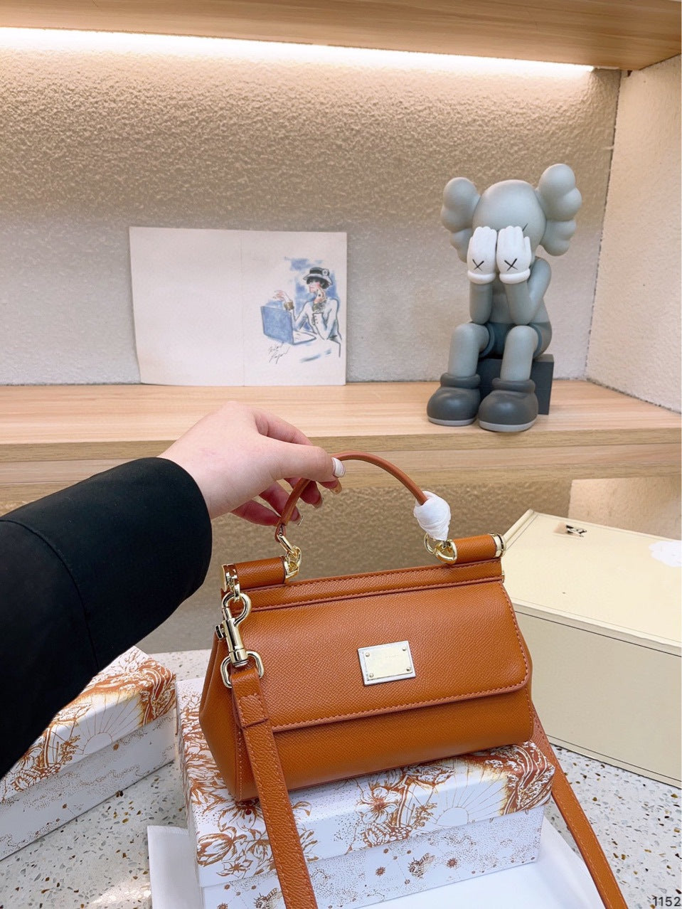 Women's Commuter Hand Palm Print Fashion Workplace Mini Women's Handbag