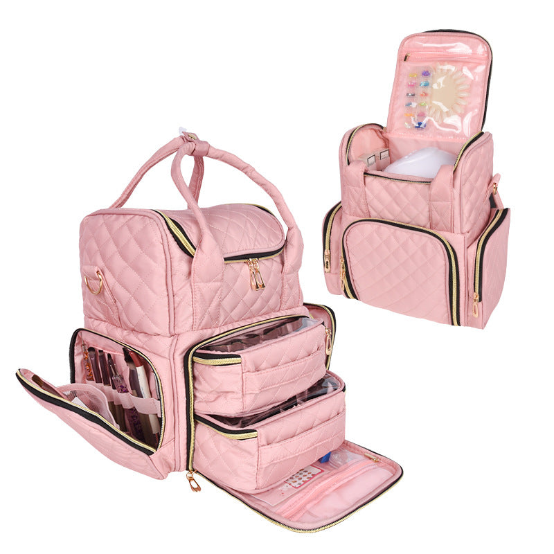 Capacity Double Layer Nail Polish Storage Portable Cosmetic Bags