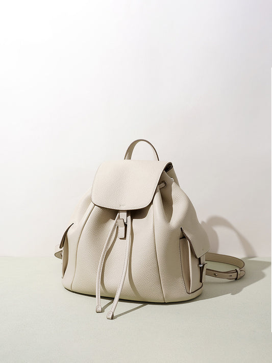 Women's Korean Style Minority Commuter Leather Drawstring Artistic Women's Backpack