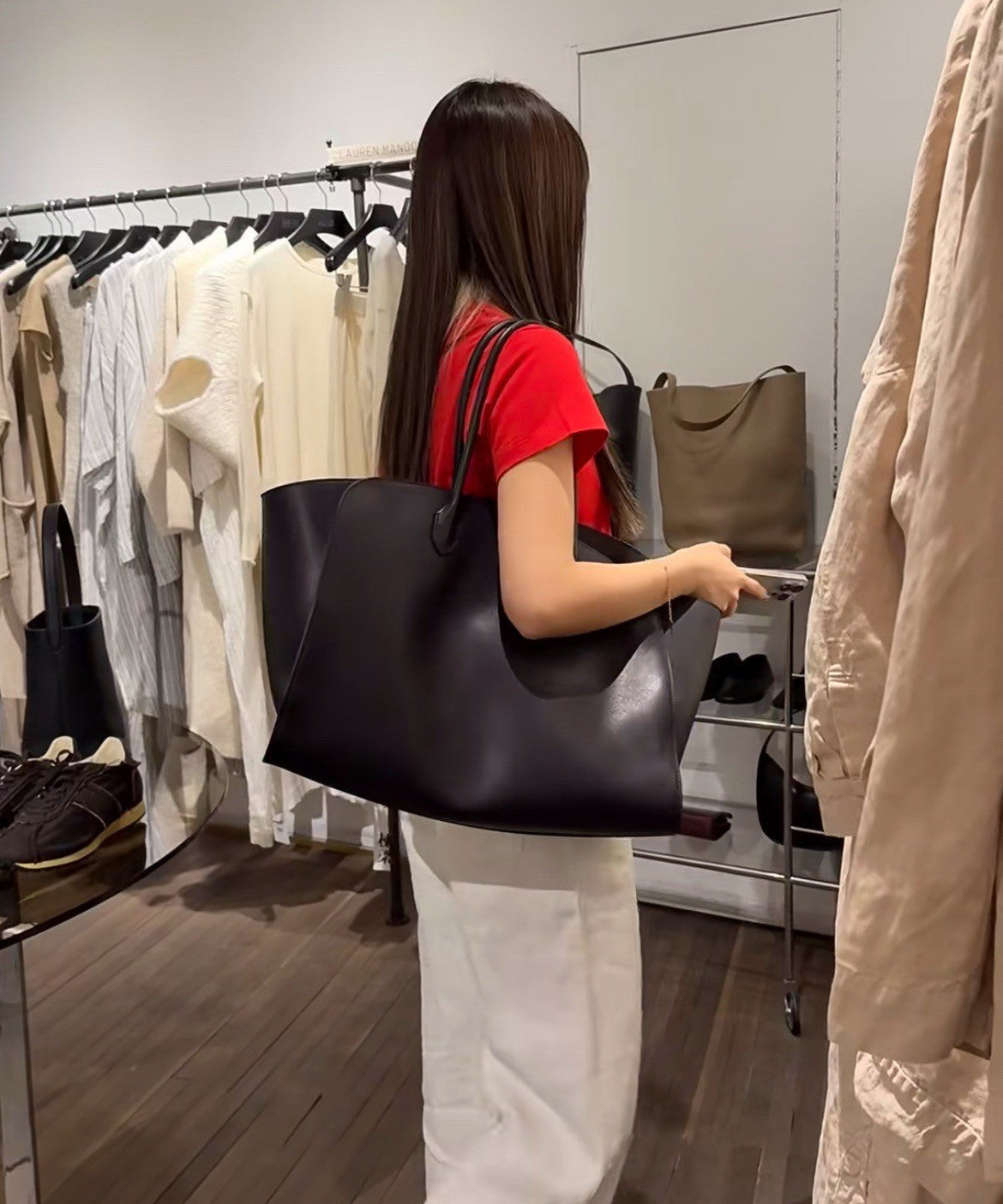 Women's Kendall Niche Shopping Big Cowhide Leather Underarm Bag