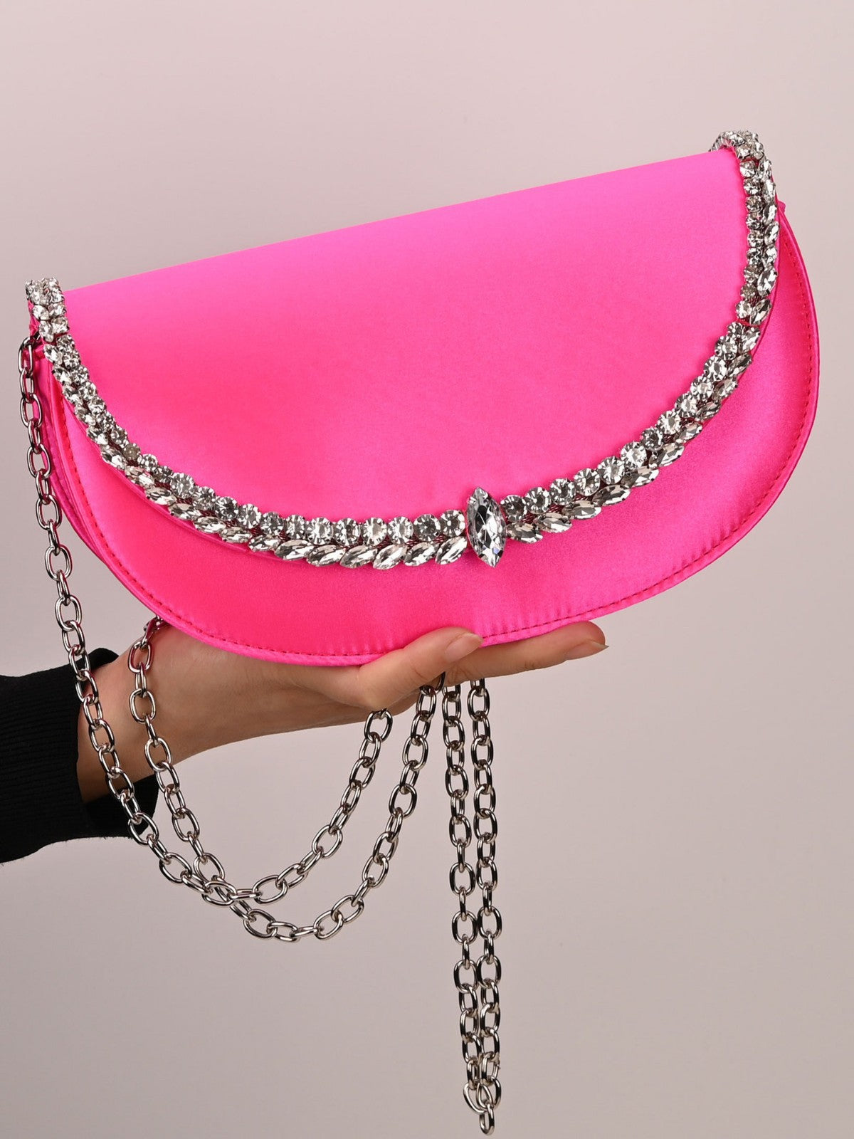 Women's French Fairy Saddle Satin Dinner Women's Shoulder Bag