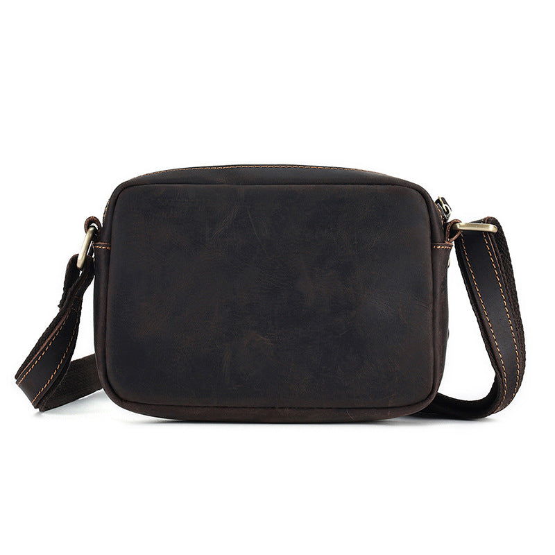 Women's & Men's Crazy Horse Leather Retro Neutral High-grade Men's Messenger Bag