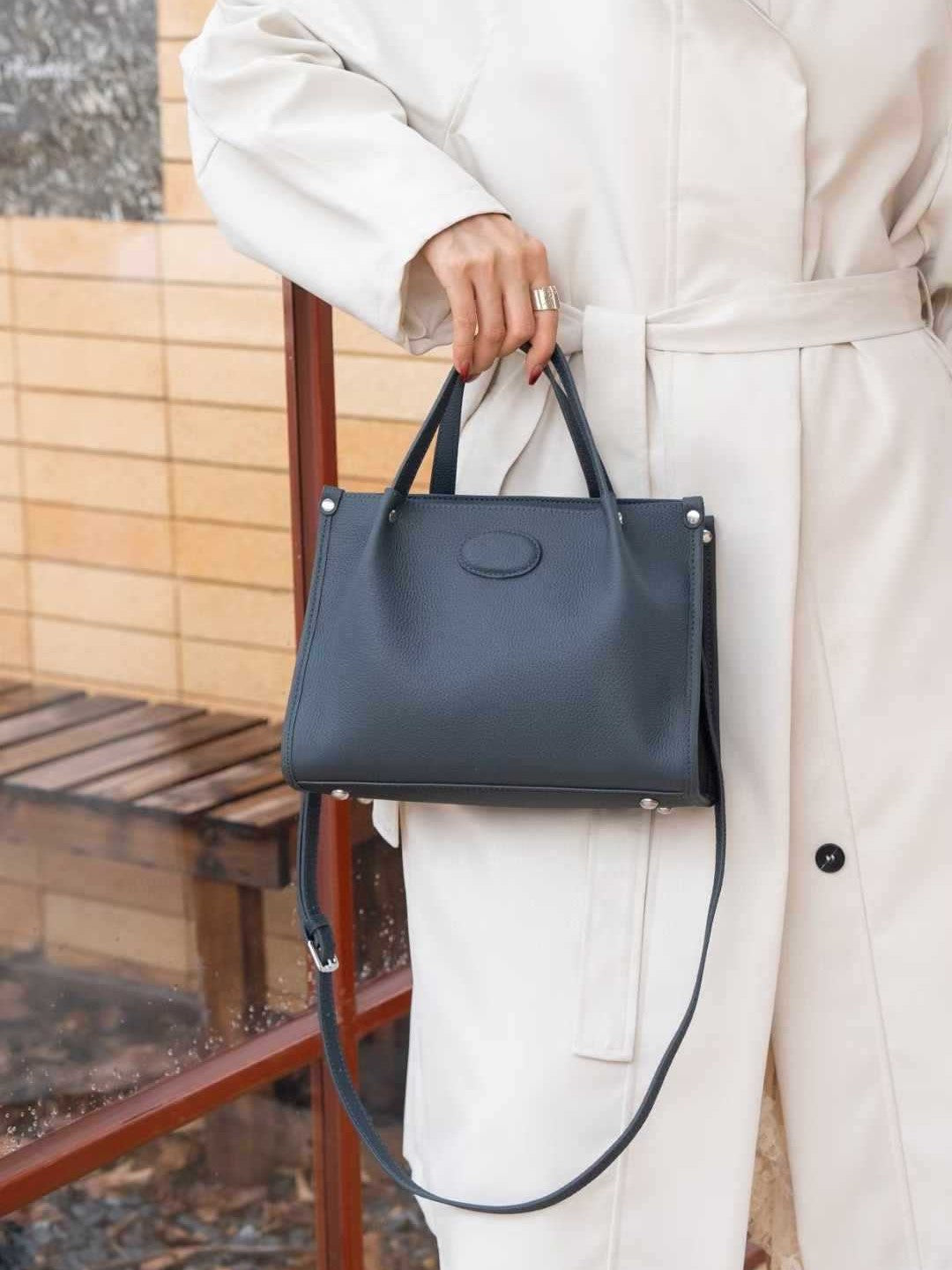 Korean Leather Portable Large Vegetable Tanning Bags