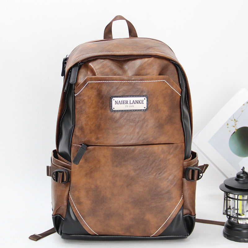 Men's Vintage Korean Street Large Capacity Computer Leisure Backpack