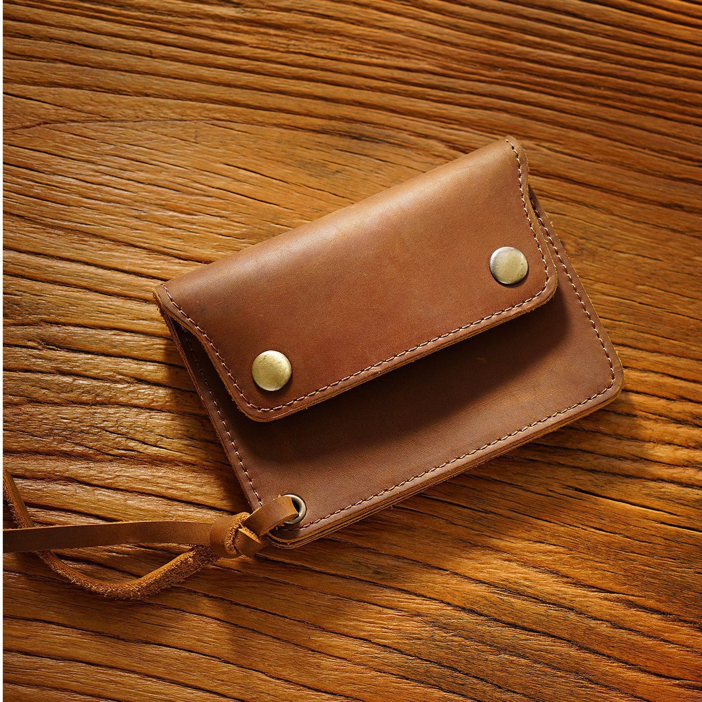 Simple Handmade Genuine Leather Short Vintage Crazy Horse Zipper Card Pack Card Sleeve