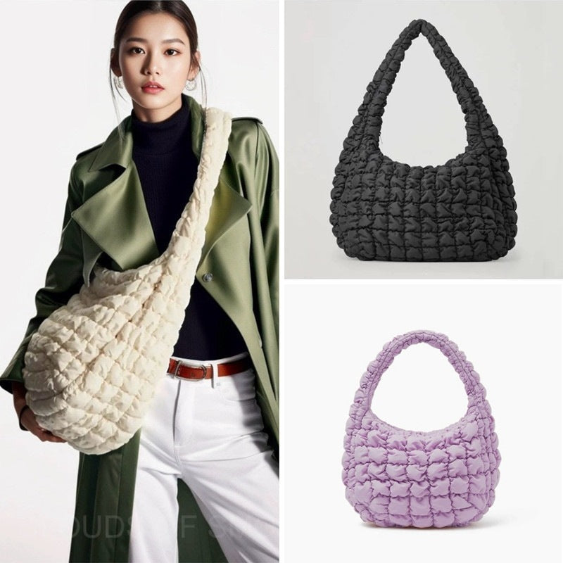 Unique Beautiful Cloud Puff Pleated Portable Tote Bag
