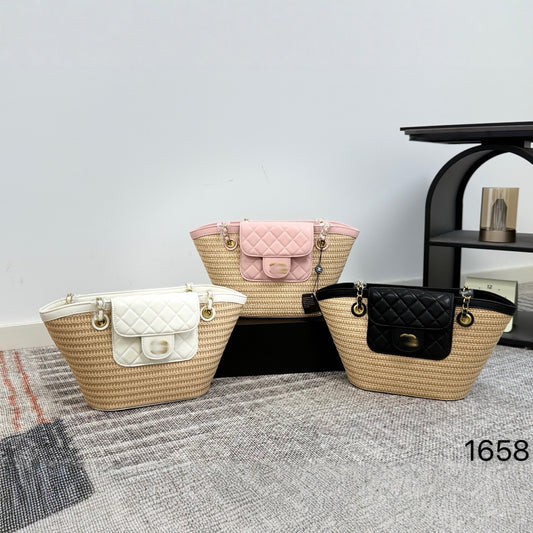 Large Capacity Summer Woven Raffia Straw Women's Shoulder Bag