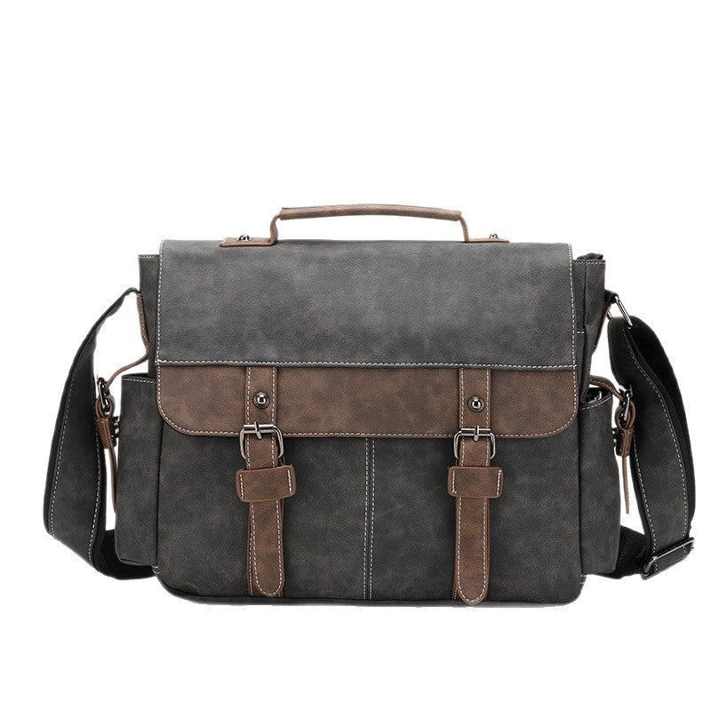 Men's Retro British Style Horizontal Large Capacity Shoulder Bags