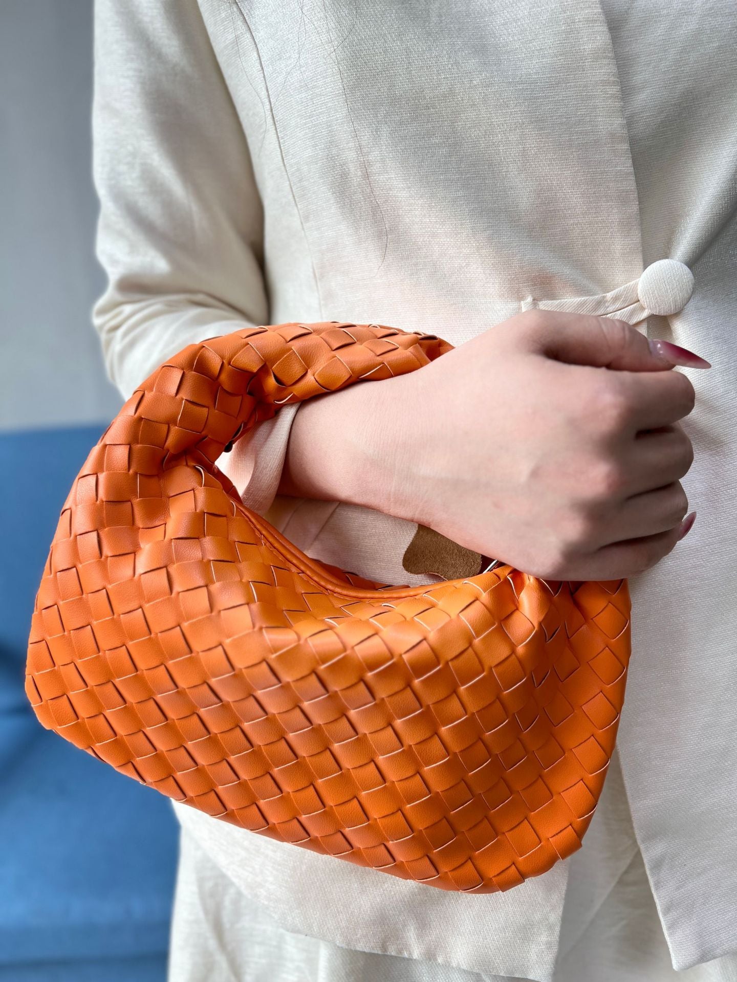 Women's Woven Popular Horn Knotted Portable Underarm Bags