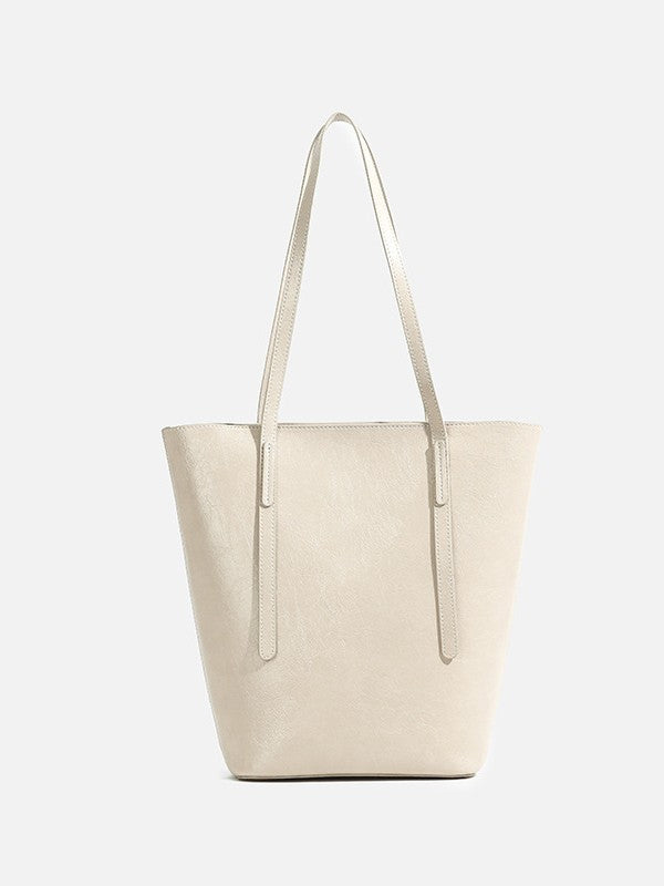 Women's Large Capacity Fashion Commuter Leather Retro Bucket Bag