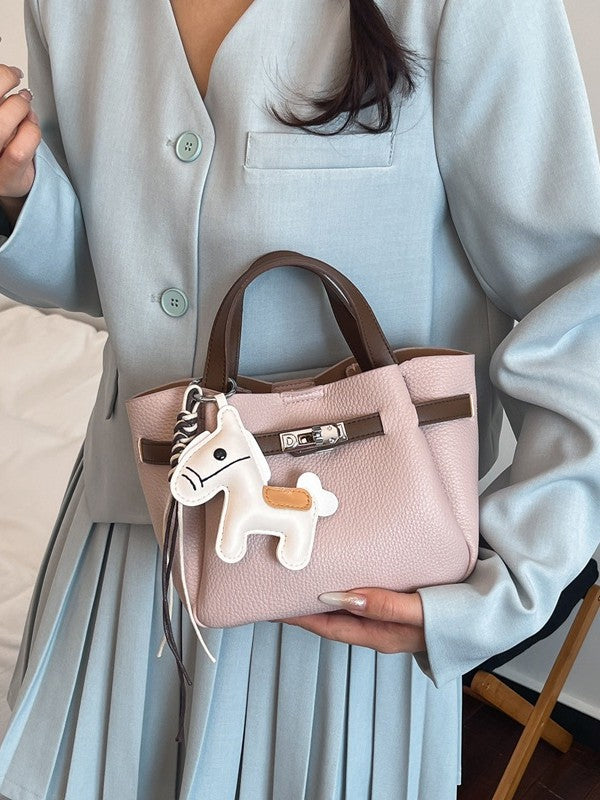 Simple Niche Solid Color Design Advanced Sweet Western Style Trendy Bucket Bag