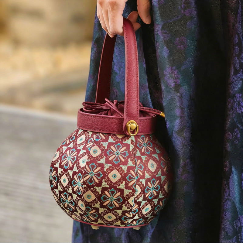 Fragrant Cloud Yarn Lantern National Hand Bucket Bags