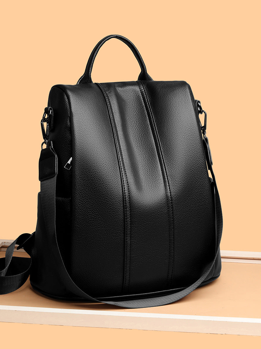 Women's Large Capacity Portable Trendy Fashion Soft Leather Women's Backpack