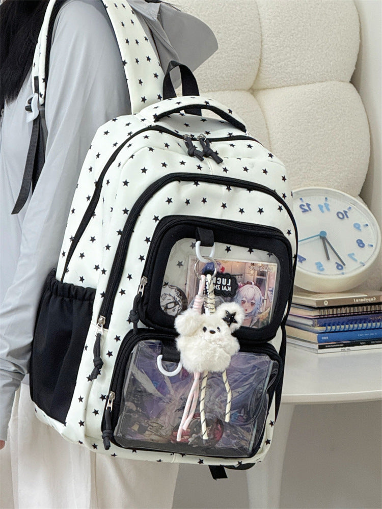 Fresh Sweet Dopamine Transparent Bar Cartoon Junior Large Leisure Backpack