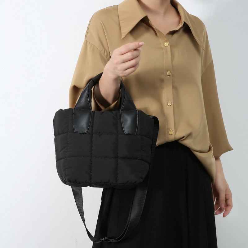 Women's Simple Lightweight Nylon Down Feel Diagonal Women's Handbag