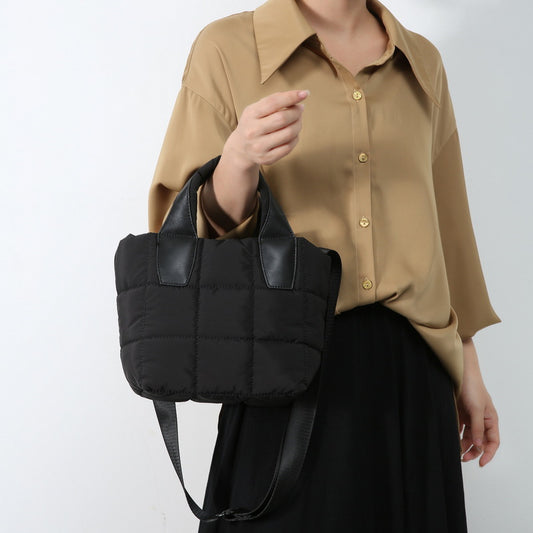 Women's Simple Lightweight Nylon Down Feel Diagonal Women's Handbag