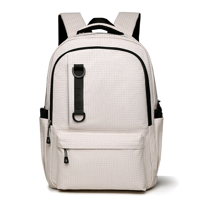 Style Unisex Plaid Couple Large Capacity Leisure Backpack
