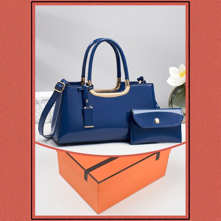 Women's Simple Fashion Patent Leather Shiny Bridal Wedding Bags