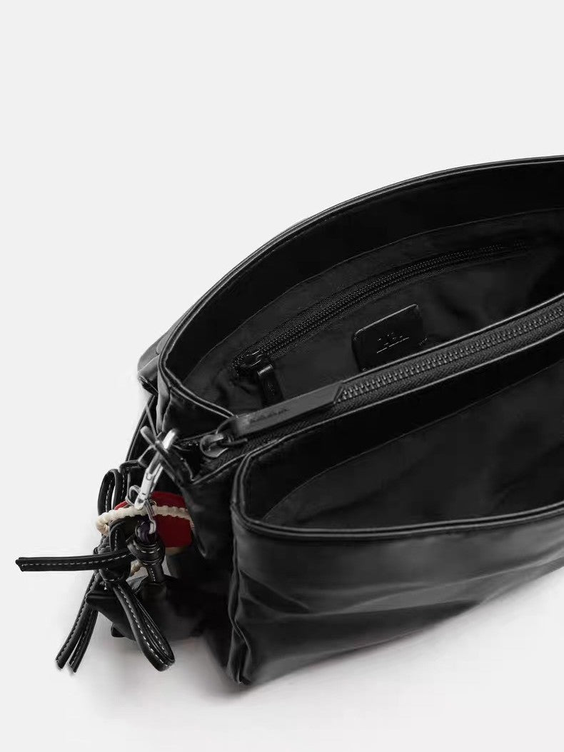 Women's & Men's Leather Flip Large Capacity Hobo Men's Messenger Bag