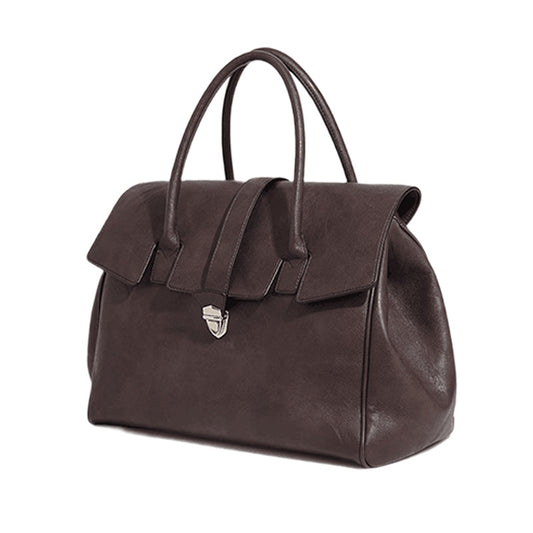 Women's Retro Portable Large Capacity Vegetable Tanning Leather Women's Handbag