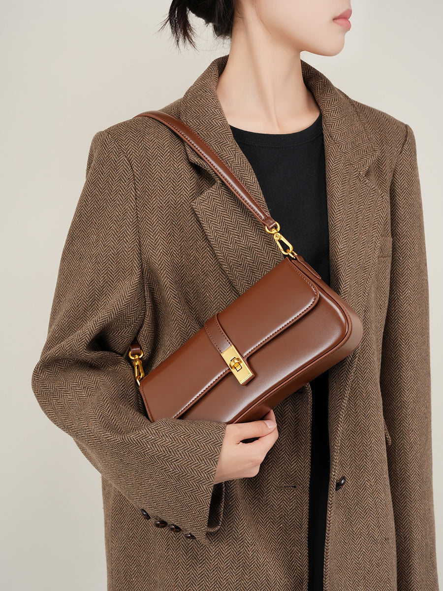 Women's Cowhide High Quality Niche Baguette High-grade Women's Messenger Bag