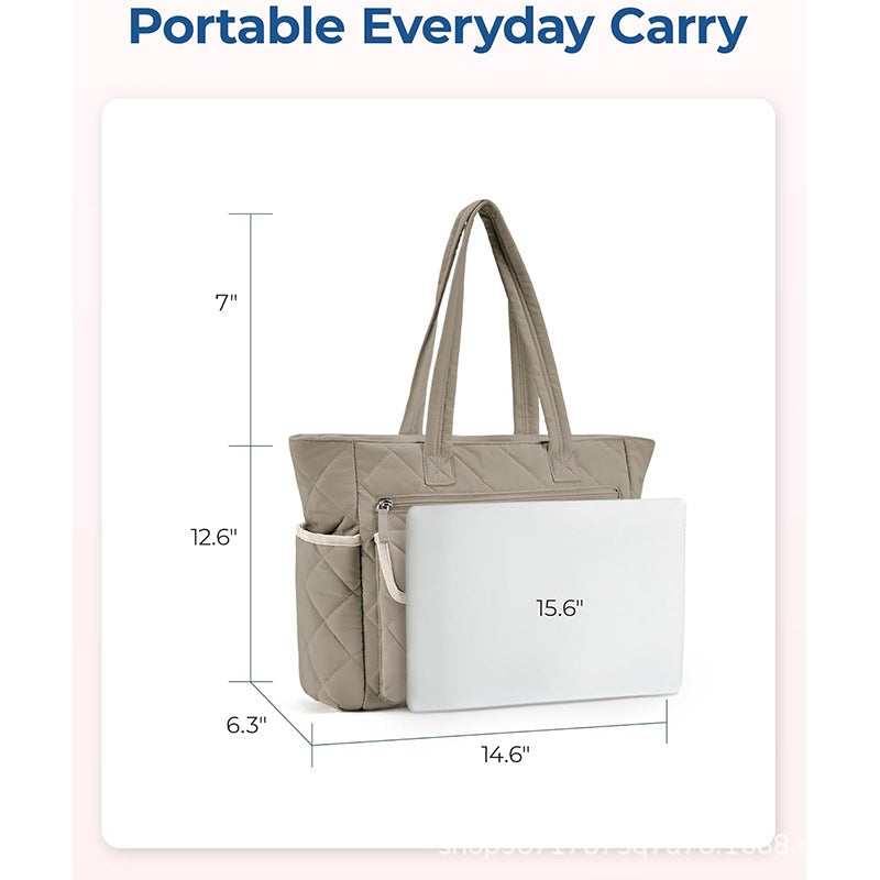Women's With More Than Strap Pockets Quilted Tote Bag