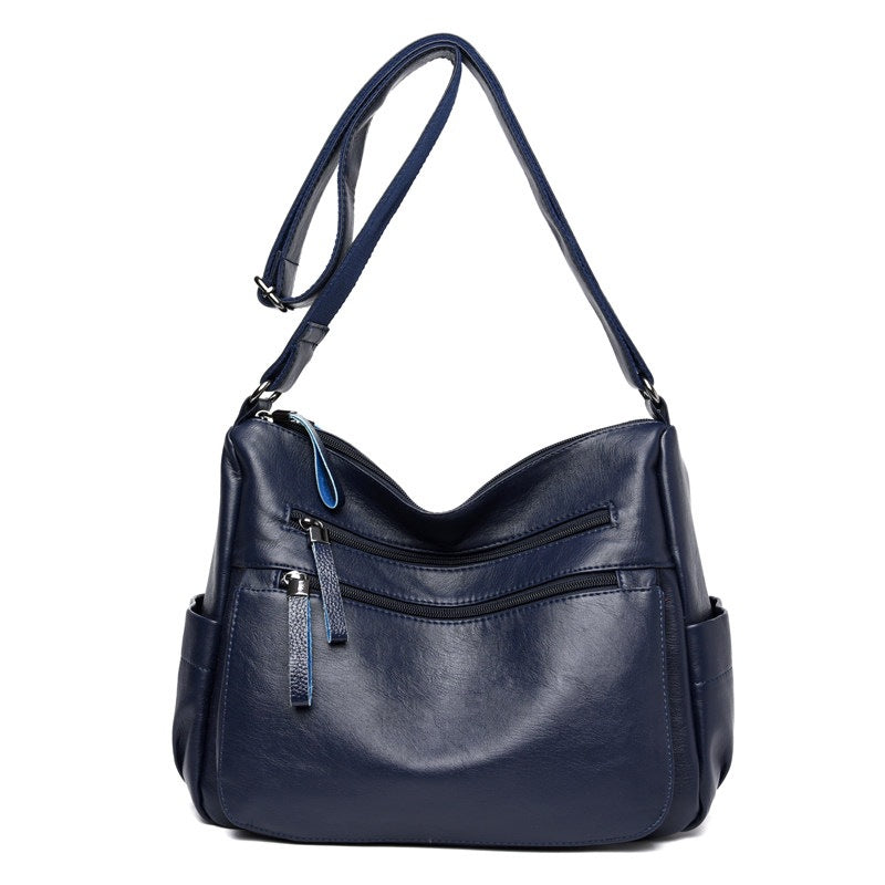 Women's Soft Leather Fashion Simple Big Women's Shoulder Bag