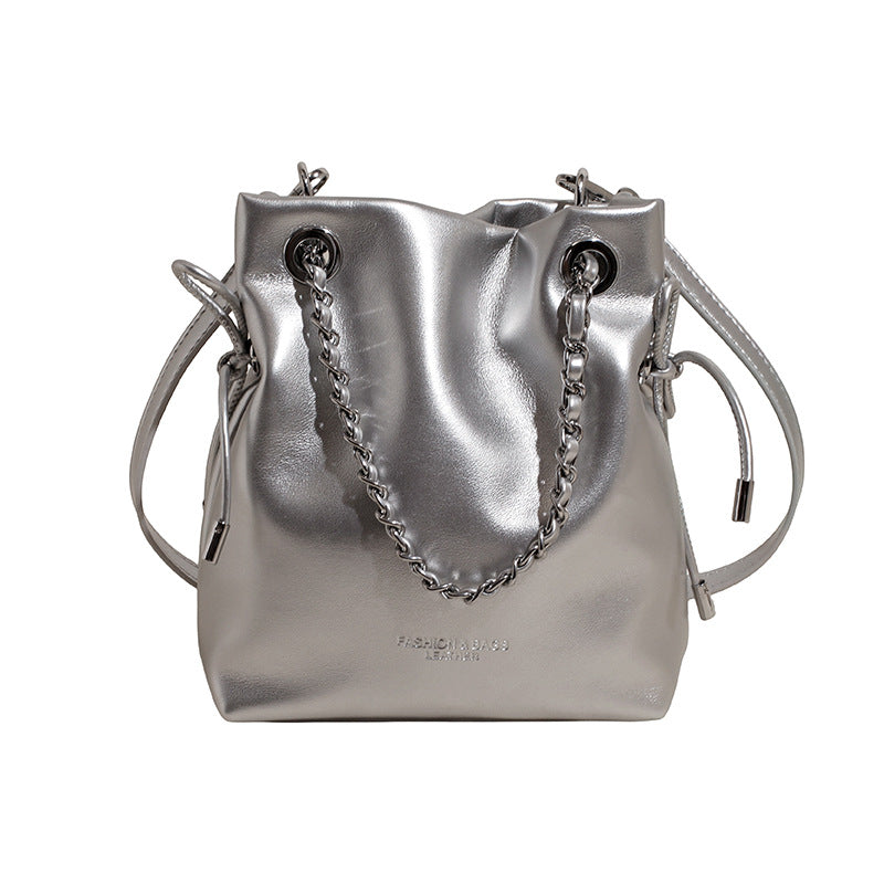 Unique Women's Fashion Chain Carrying Simple Bucket Bag
