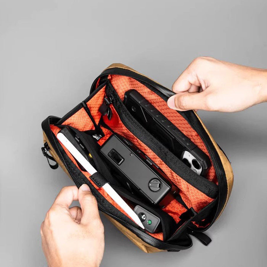 Multifunctional Zipper Tooling Waterproof Rhombus Commuter Men's Messenger Bag
