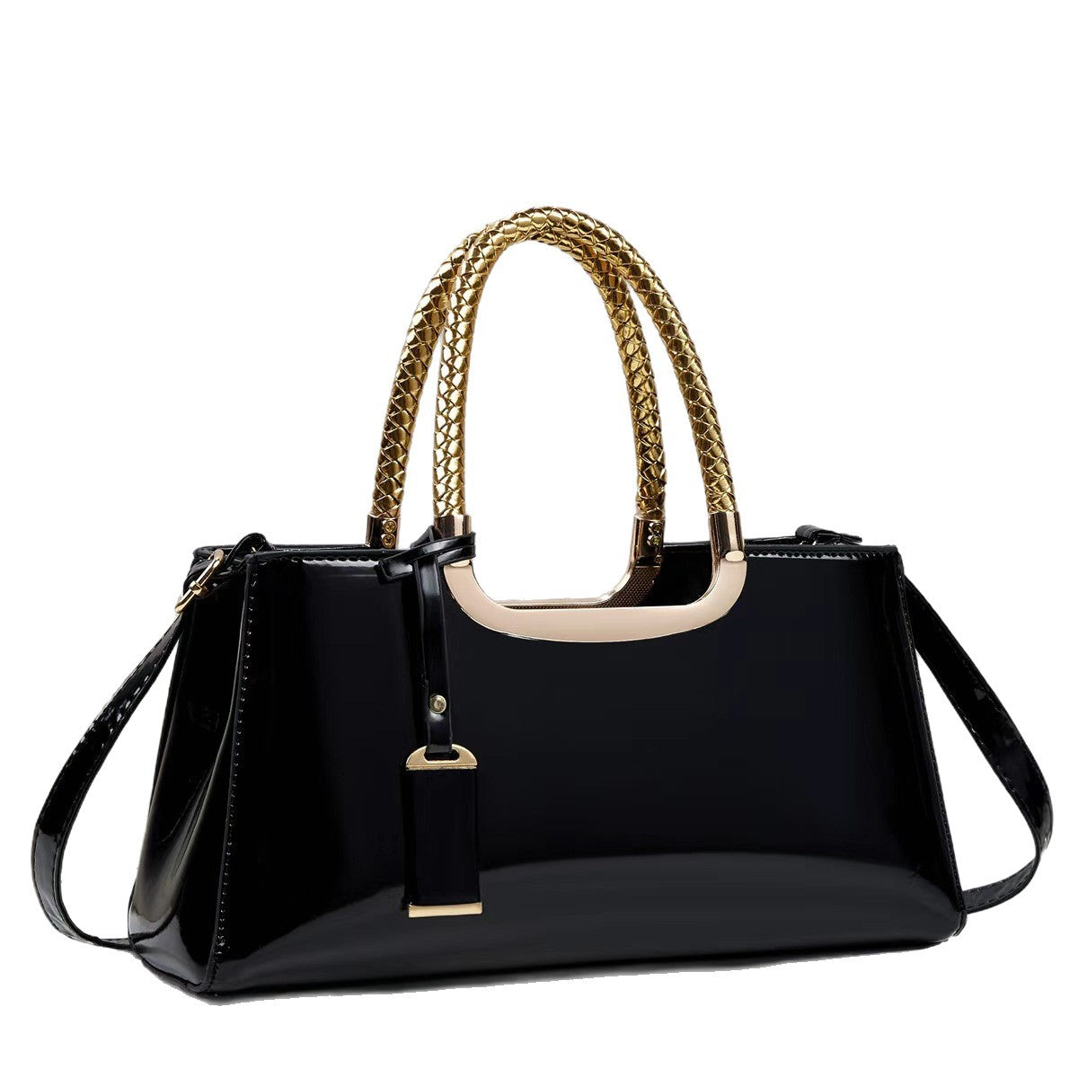 Women's Patent Leather Glossy Wedding Celebration Red Bridal Women's Shoulder Bag