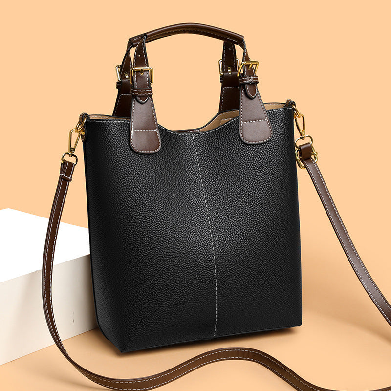 Fashion Color Contrast Design Versatile Classy Combination Women's Shoulder Bag