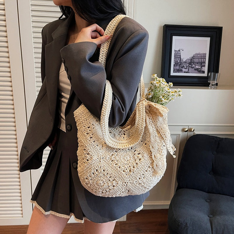 Women's Large Capacity Woven Summer Seaside Holiday Tote Bags