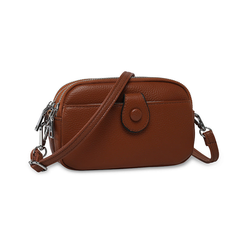 Women's Leather Mobile Fashion Multi Compartment Texture Women's Shoulder Bag
