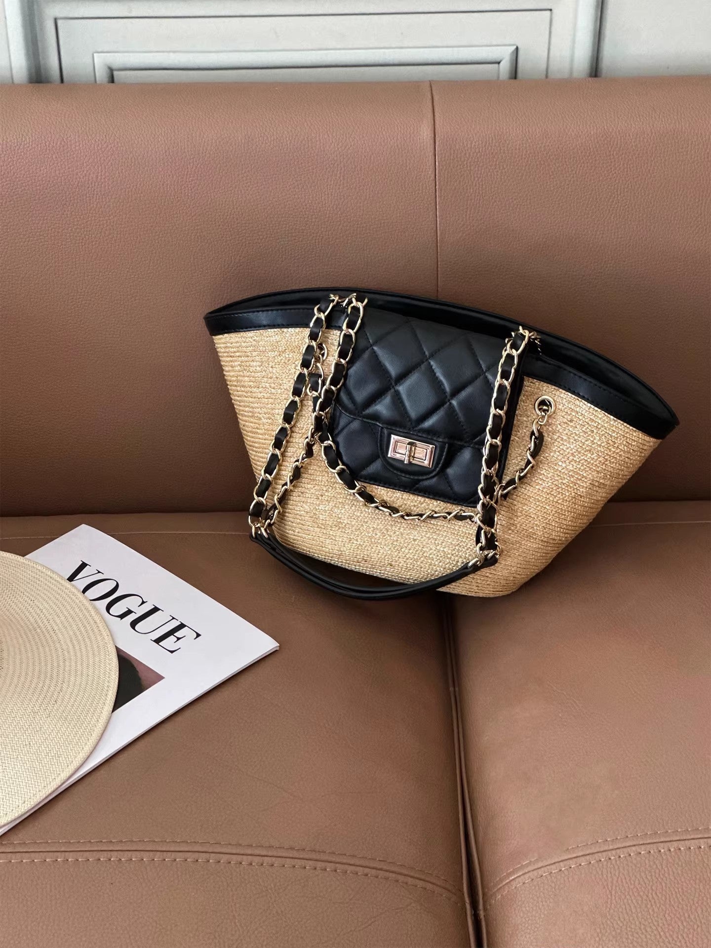 Women's Style Vegetable Basket Woven Seaside Handmade Women's Shoulder Bag