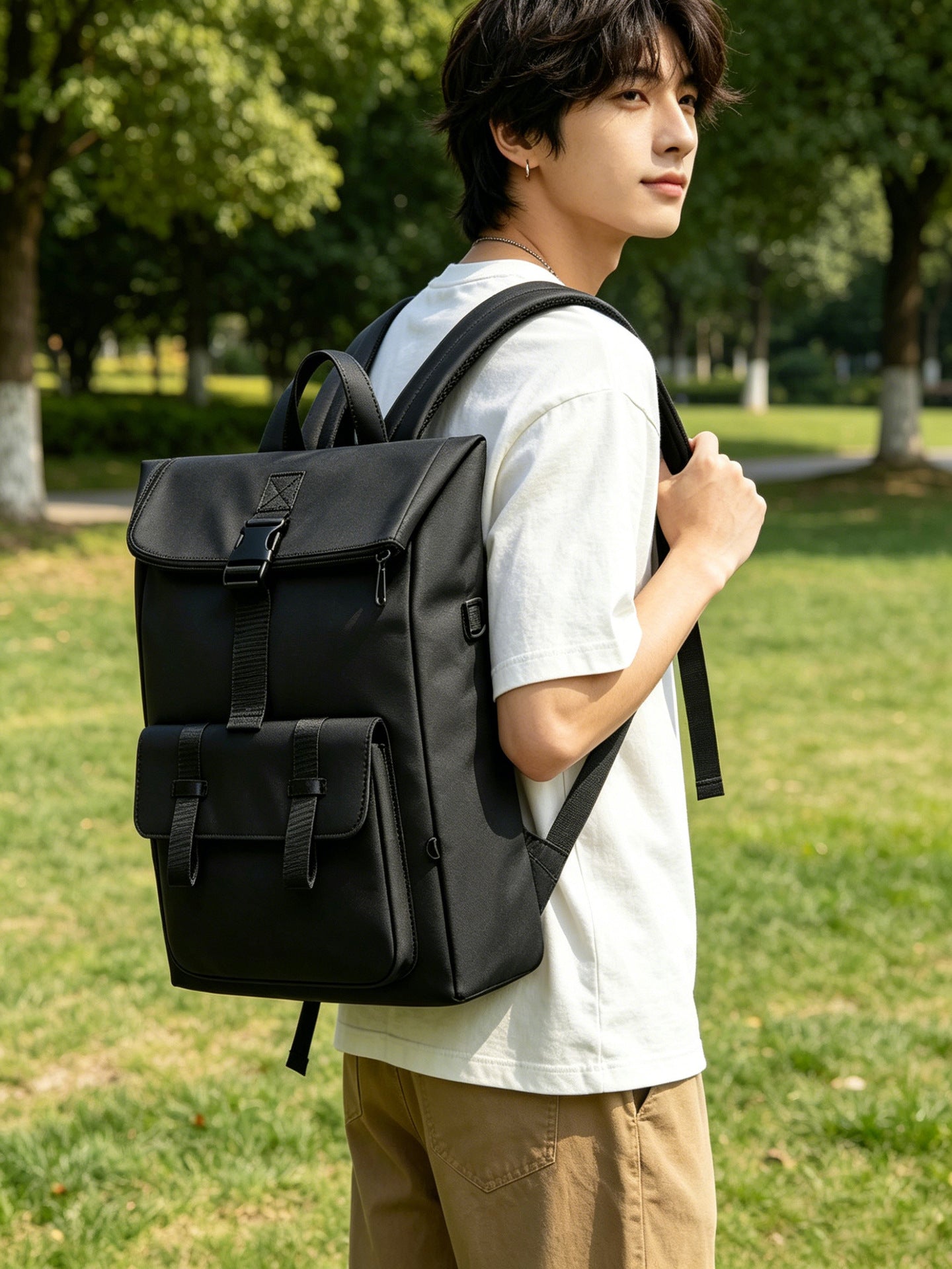 Men's Niger Korean Style Business Computer Simple Leisure Backpack