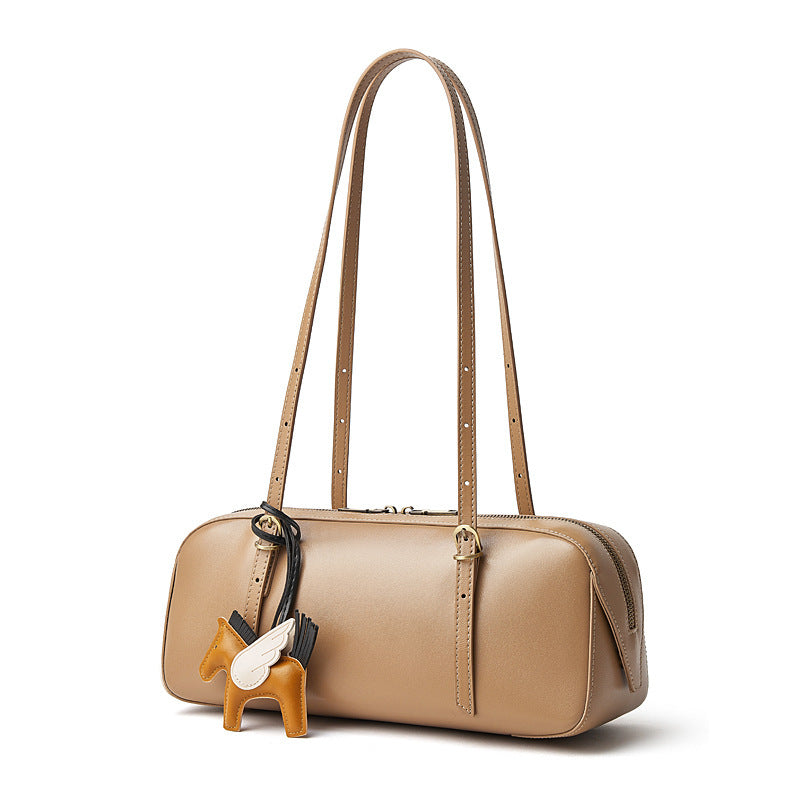 Women's Leather Underarm Retro Bowling Niche Vegetable Bags