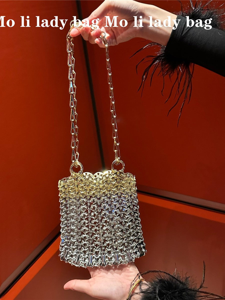 Retro Ancient Modern Popular Sier Shiny Metal Bags