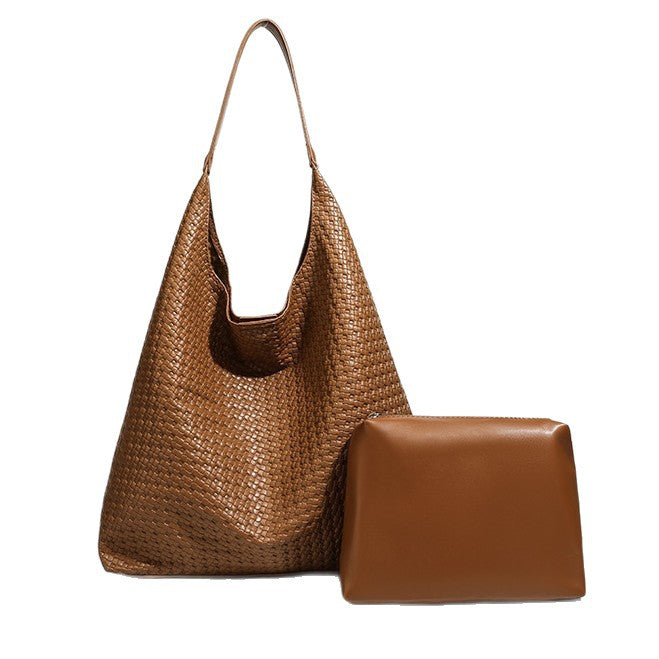 Women's Capacity Mother Fashion Woven Simple Design Tote Bags
