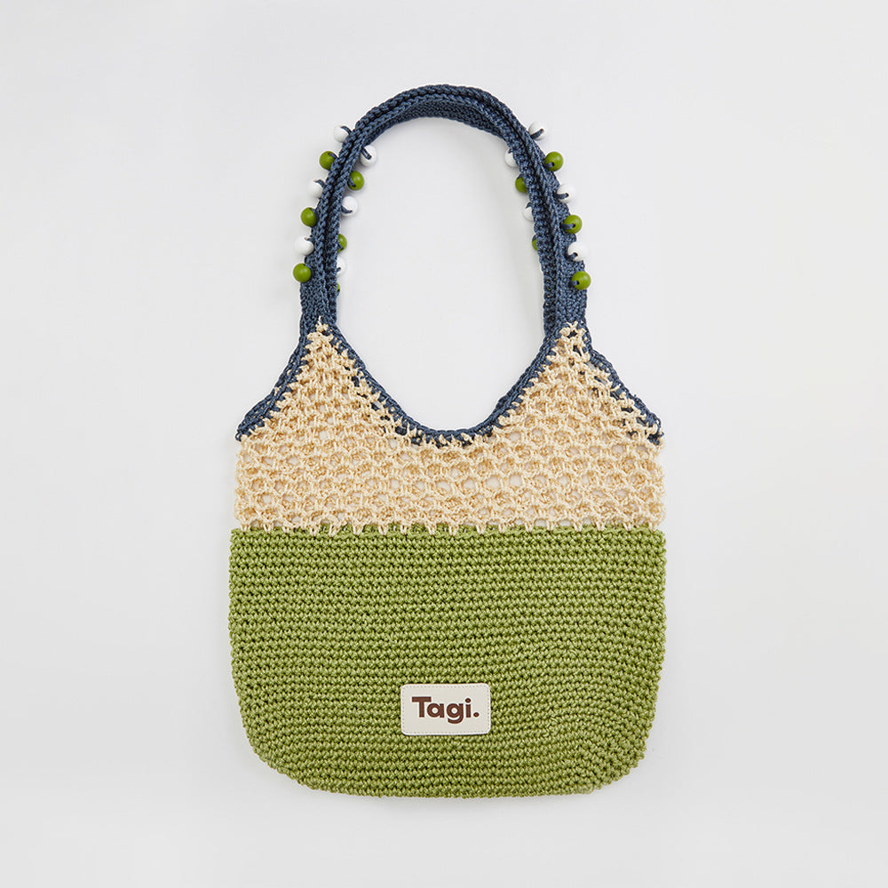 Women's Fruit Handmade Beaded Portable Seaside Contrast Women's Shoulder Bag