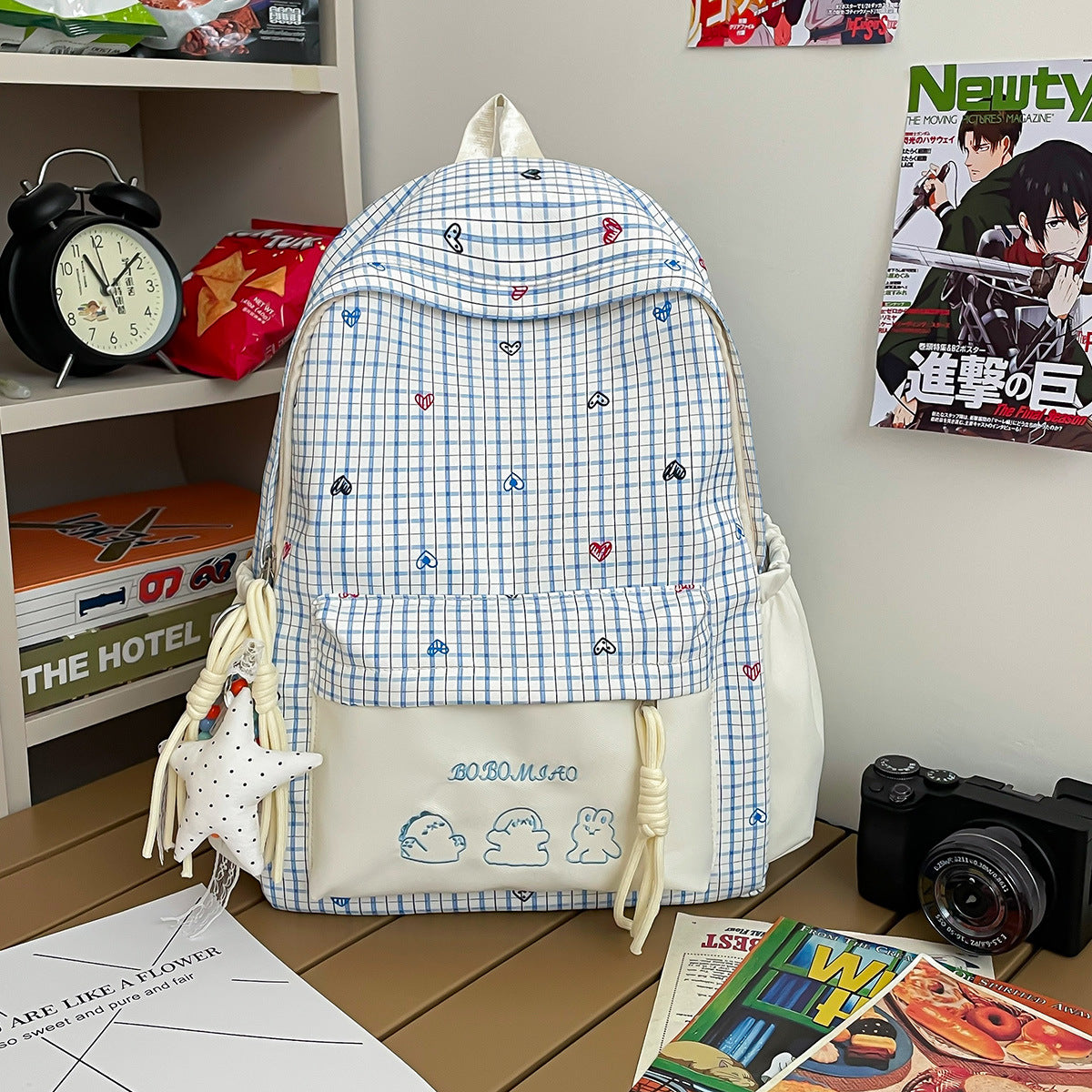 Leisure Plaid Female Junior High Cute School Bags
