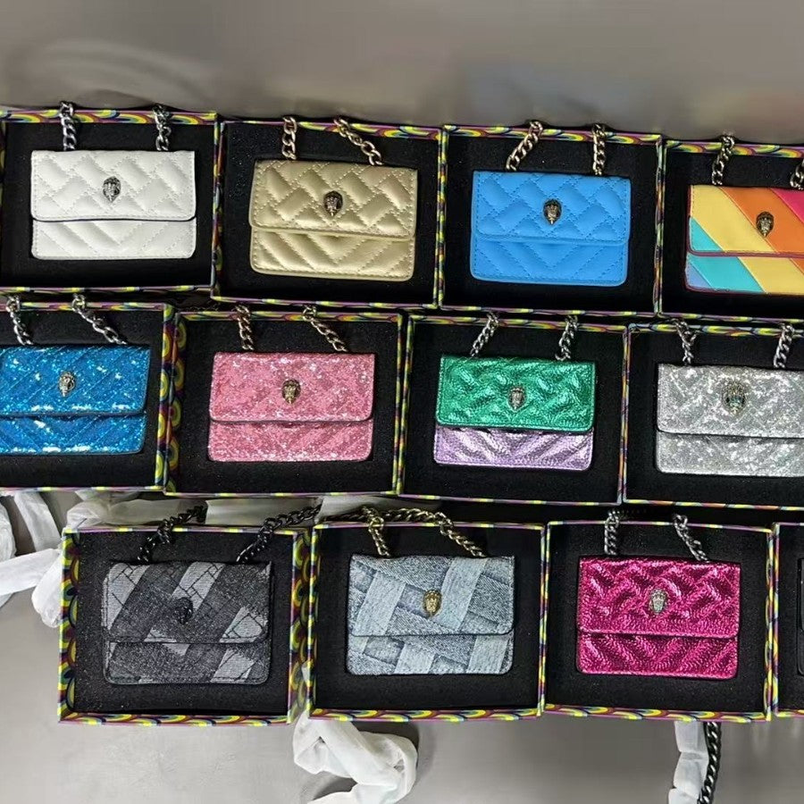 Head Contrast Color Diamond Embroidery Thread Women's Messenger Bag