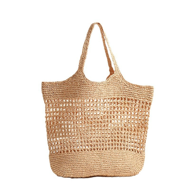 Women's Hollow Straw Woven French Large Capacity Vacation Beach Women's Handbag