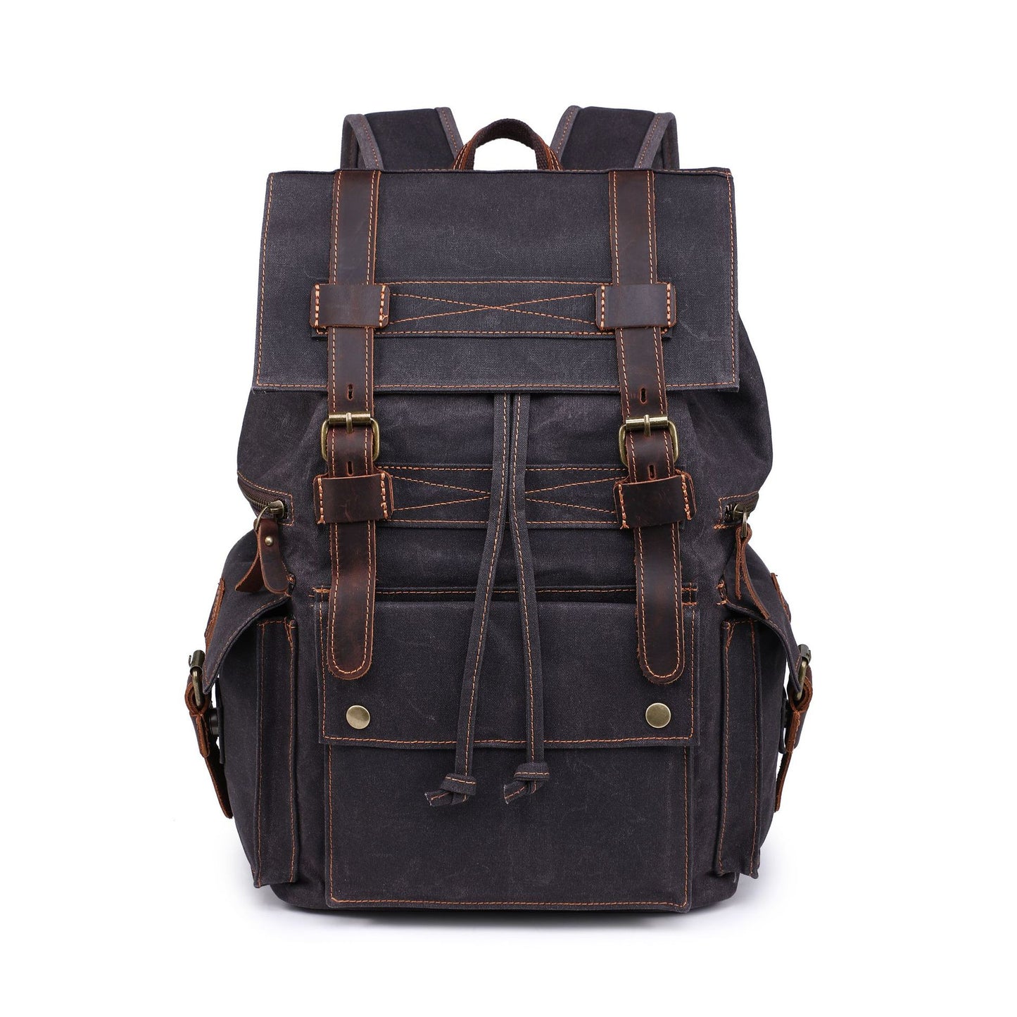 Women's & Men's American Retro Beeswax Canvas Computer Crazy Horse Genuine Leather Bags