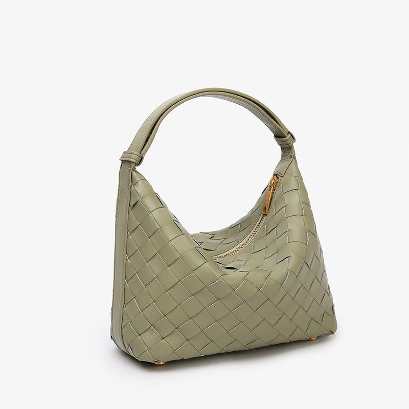 Women's Lunch Box Large Capacity Commuter Hand-woven Sheepskin Underarm Bags