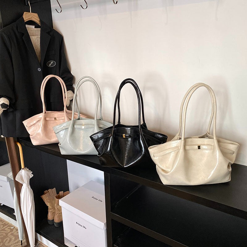 Women's Large Capacity Fashion Niche Underarm Pleated Women's Shoulder Bag