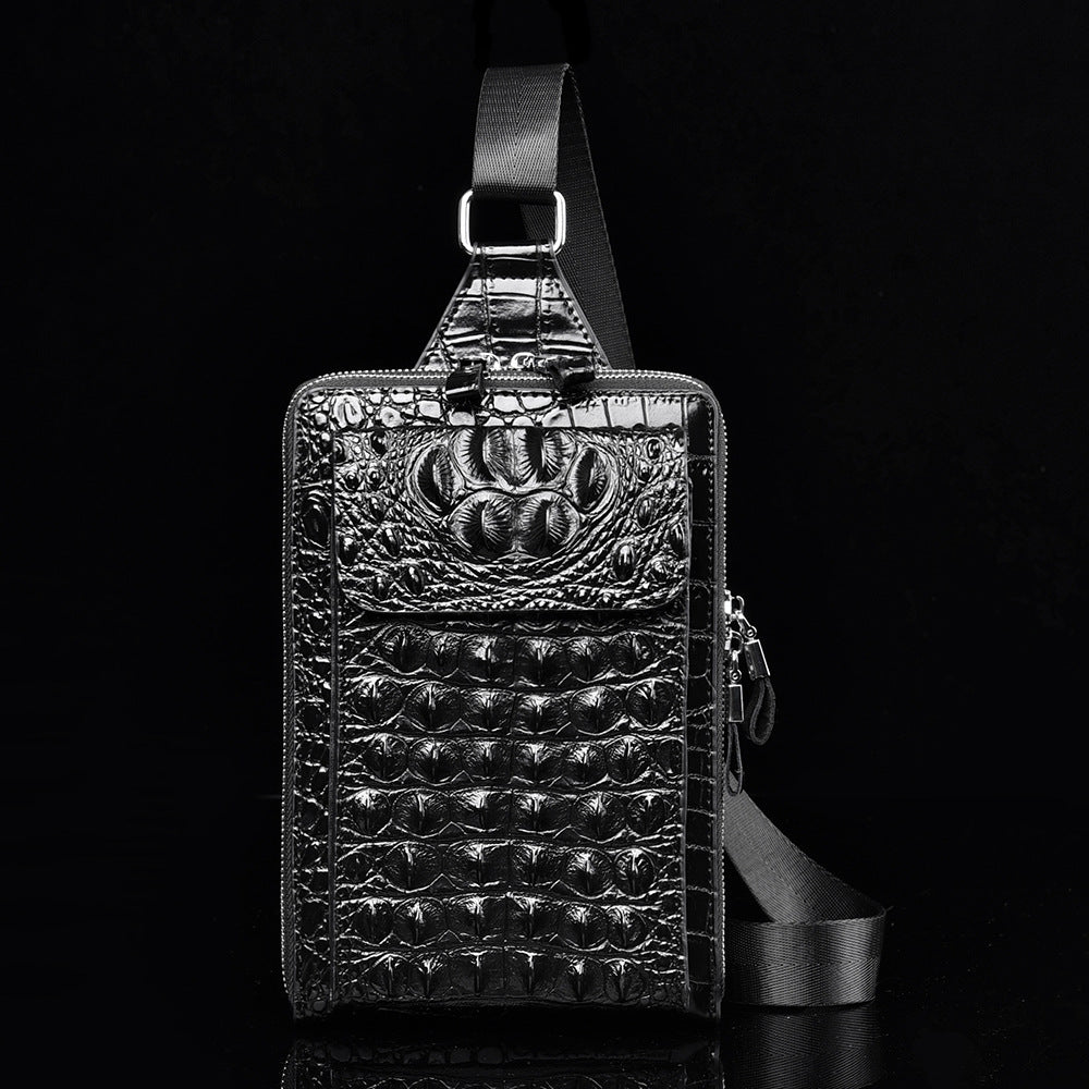 Men's Crocodile Pattern Large Capacity Fashion Trend Men's Messenger Bag